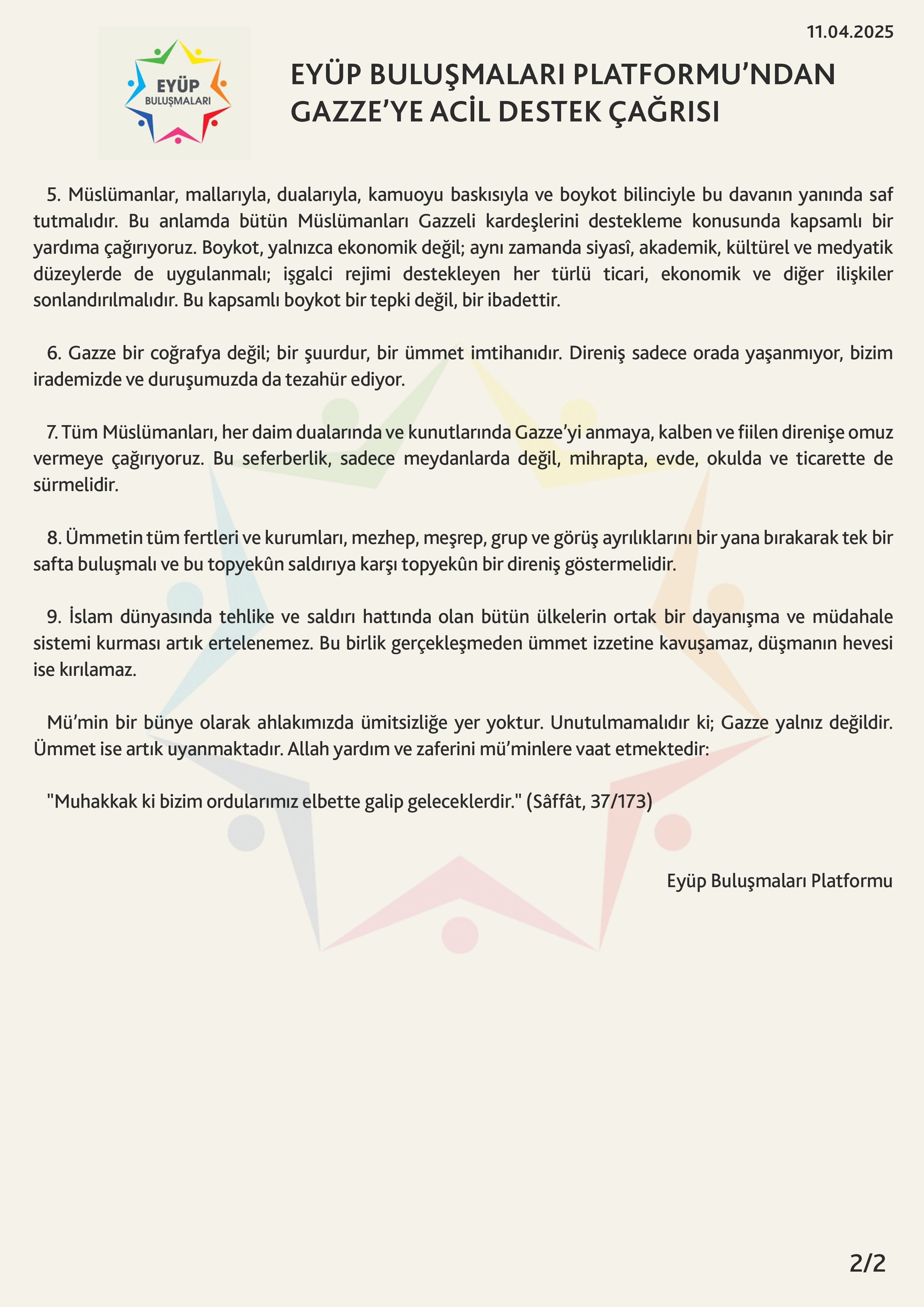 eyup bulusmalari gazzeye acil destek 2