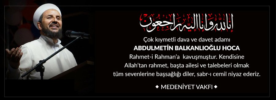 ABDULMETİN HOCA HAKK'A YÜRÜDÜ