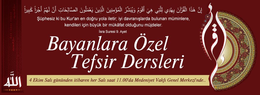 BAYANLARA ÖZEL TEFSİR DERSLERİ